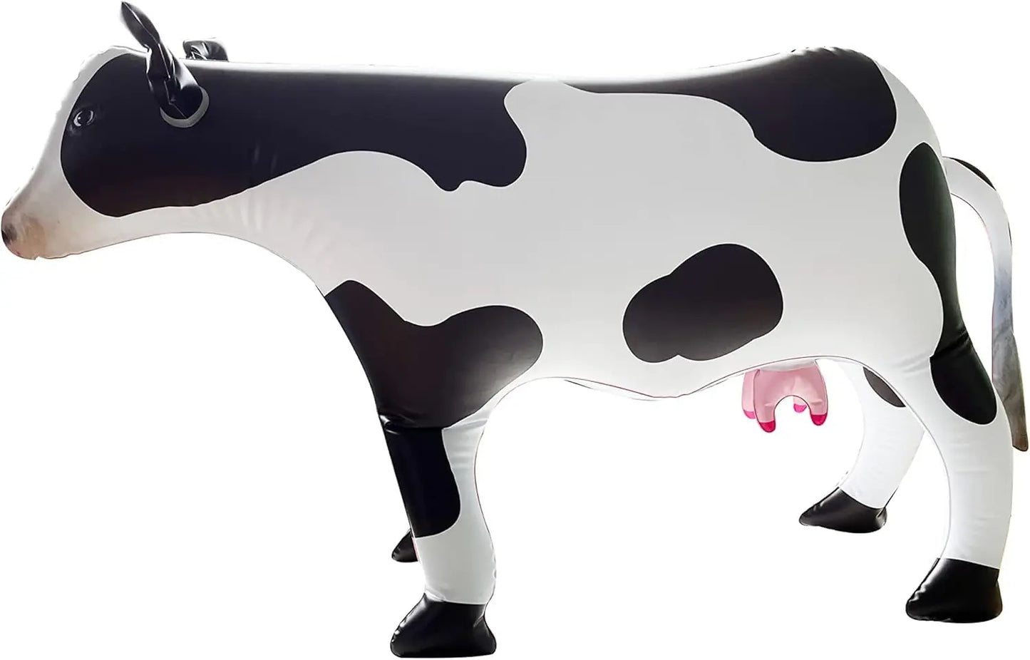 ILEISURELY Inflatable Cow 37" Farm Birthday Decorations Blow up Cow Toy for Animals Theme Party Pool Birthday Halloween and Christmas Milk White 1 pc
