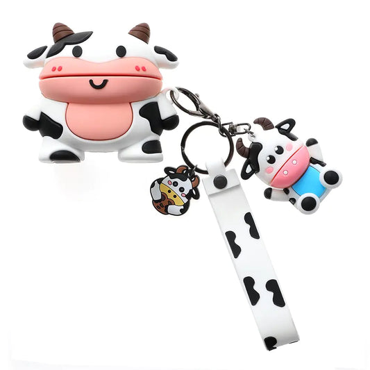 3D Milk Cow Case for Airpod Pro/Pro 2nd3D Cartoon Cute Dairy Cattle Case for Kids Girls Teens BoysFashion Kawaii Character Milch Cow Soft Case with Cow Pendant for Airpod Pro 2019/Pro 2nd 2022