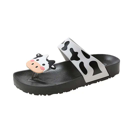 Cute Cartoon Cow Slippers for Indoor and Outdoor Use